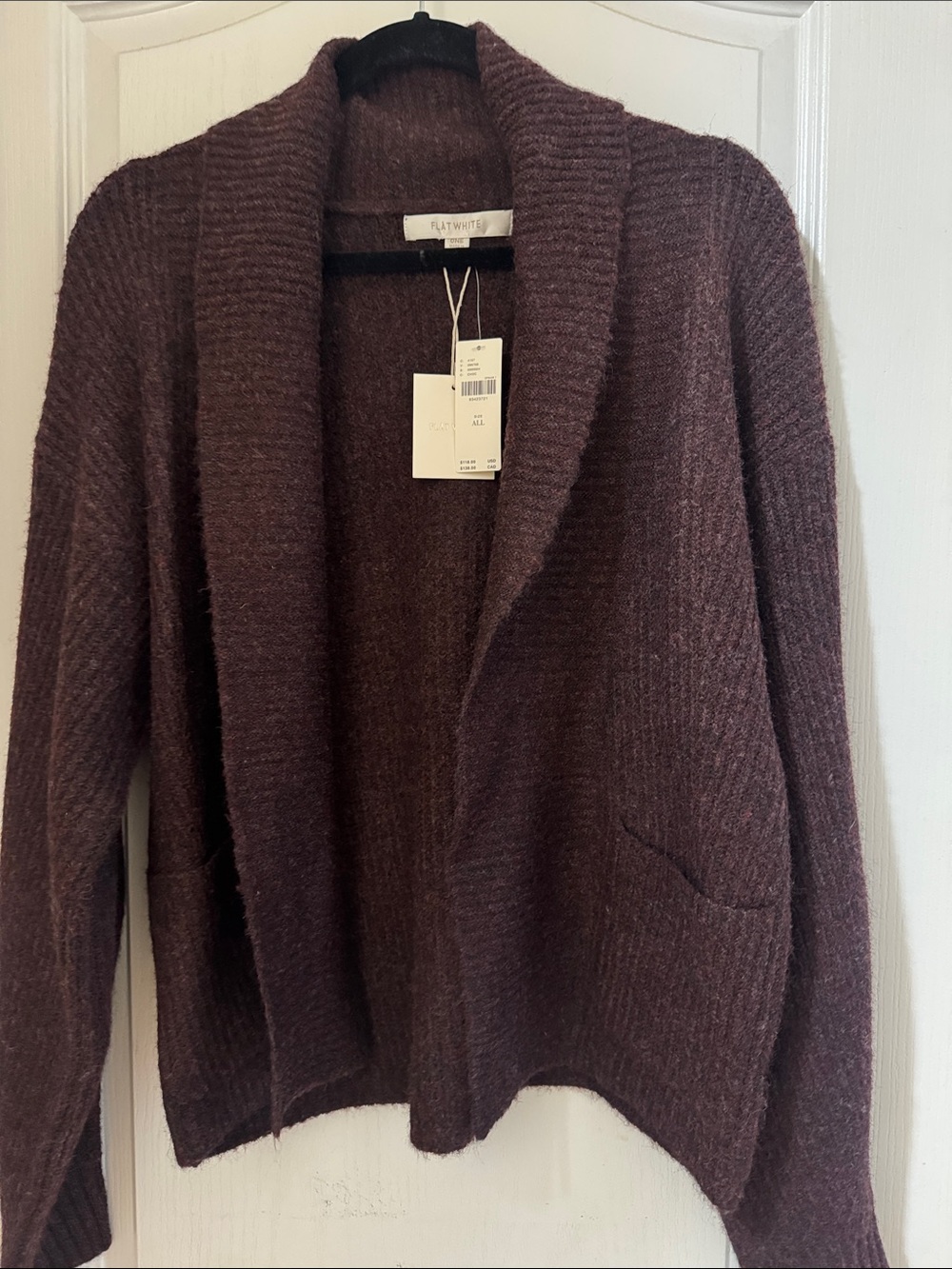 Anthropologie brown  Open-Front Shawl Collar Cardigan